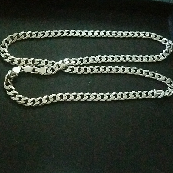 24" solid Sterling Silver Men's Necklace - Picture 1 of 3